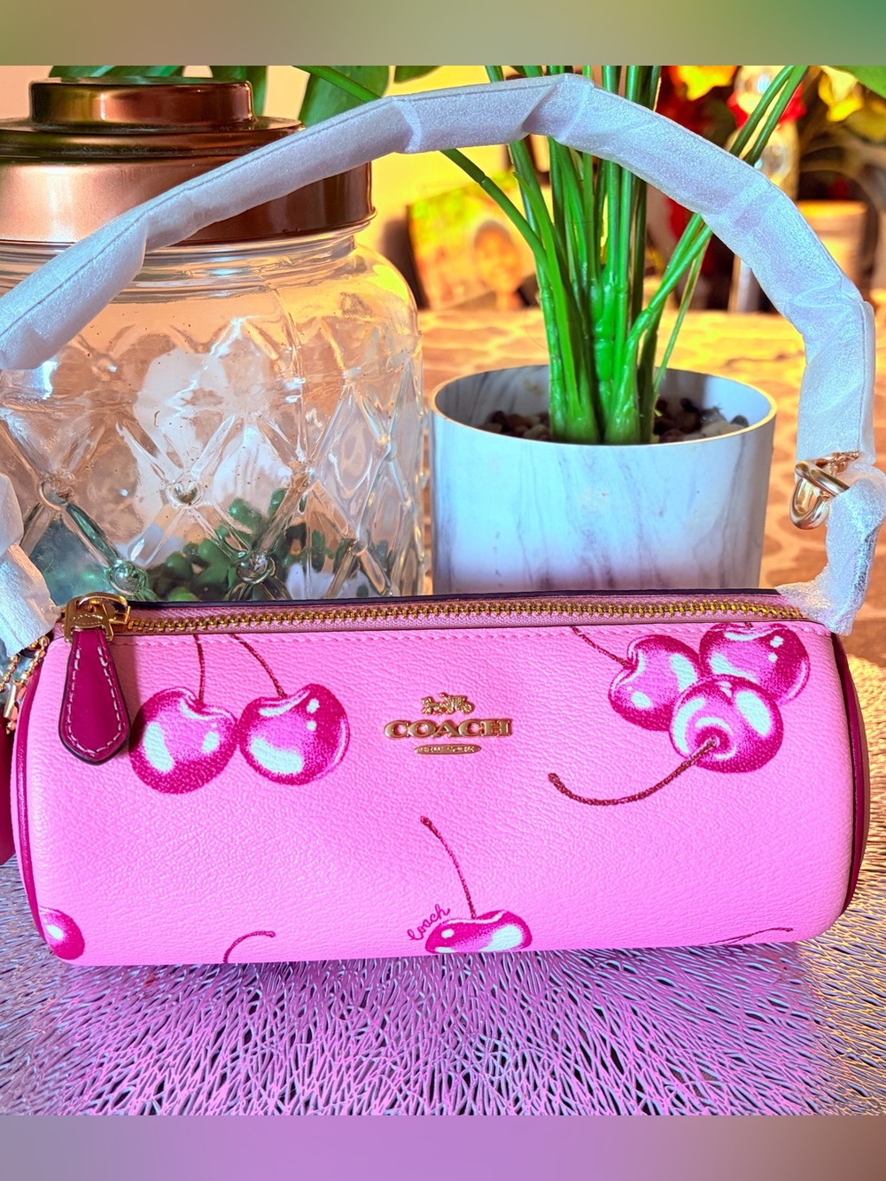 Coach Nolita Cherry Print Barrel Bag